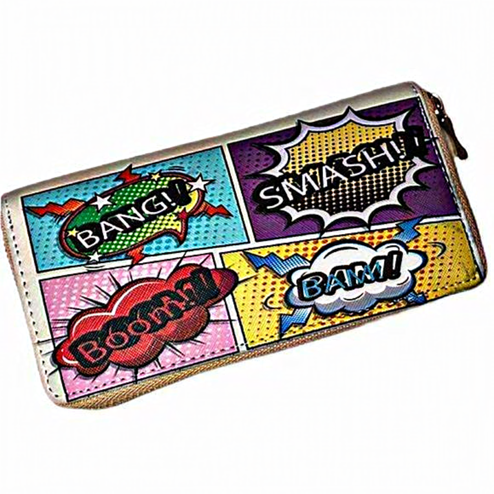 Comic Pop Art Zip-Around Wallet - Multicolor